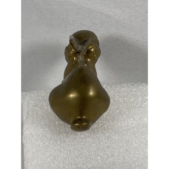 Brass Rabbit Bunny Hare Figurine Resting Paperweight Cottage Whimsy Farm Easter - Picture 4 of 9